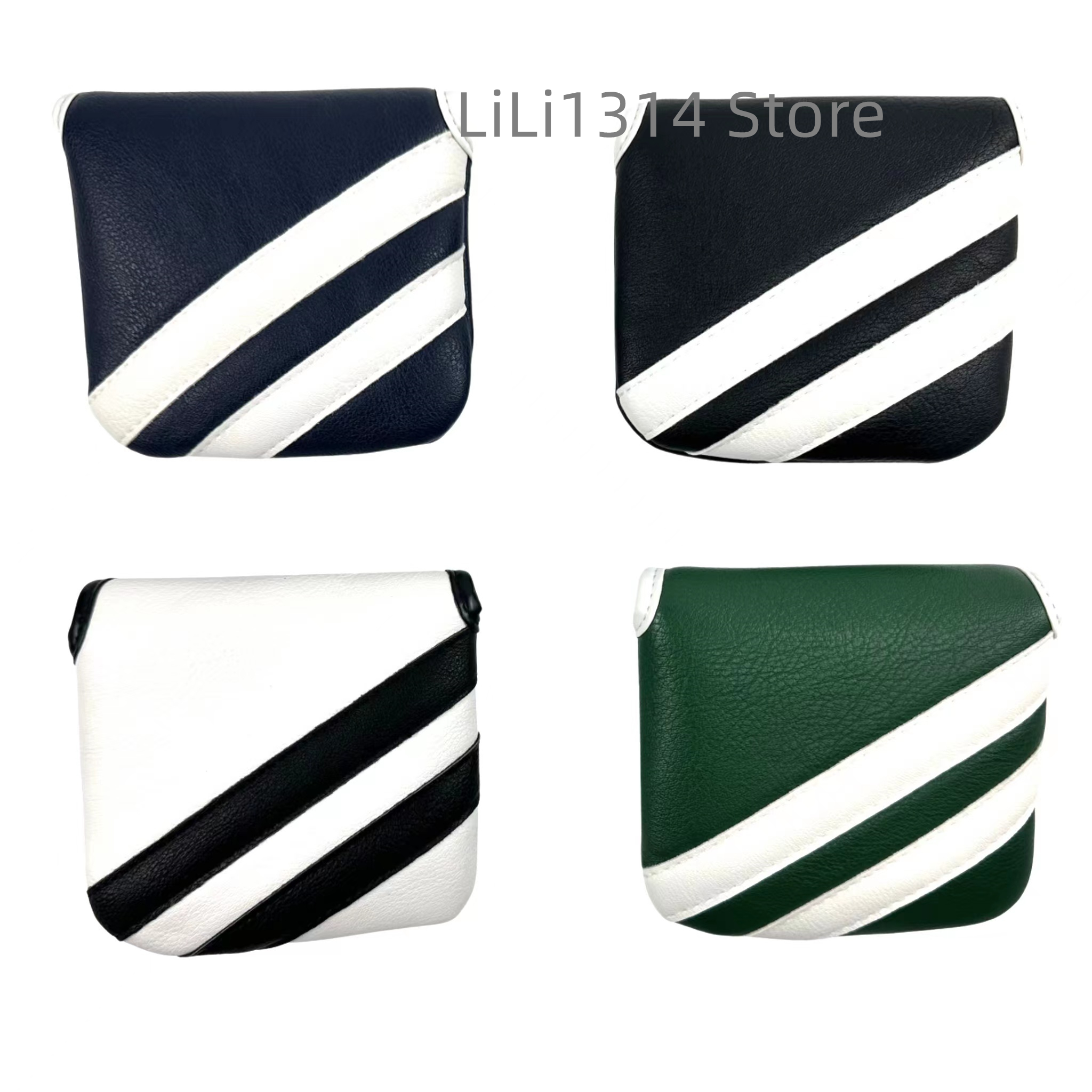 Leatherwork Mallet - Golf stripe Putter Cover Classics Design