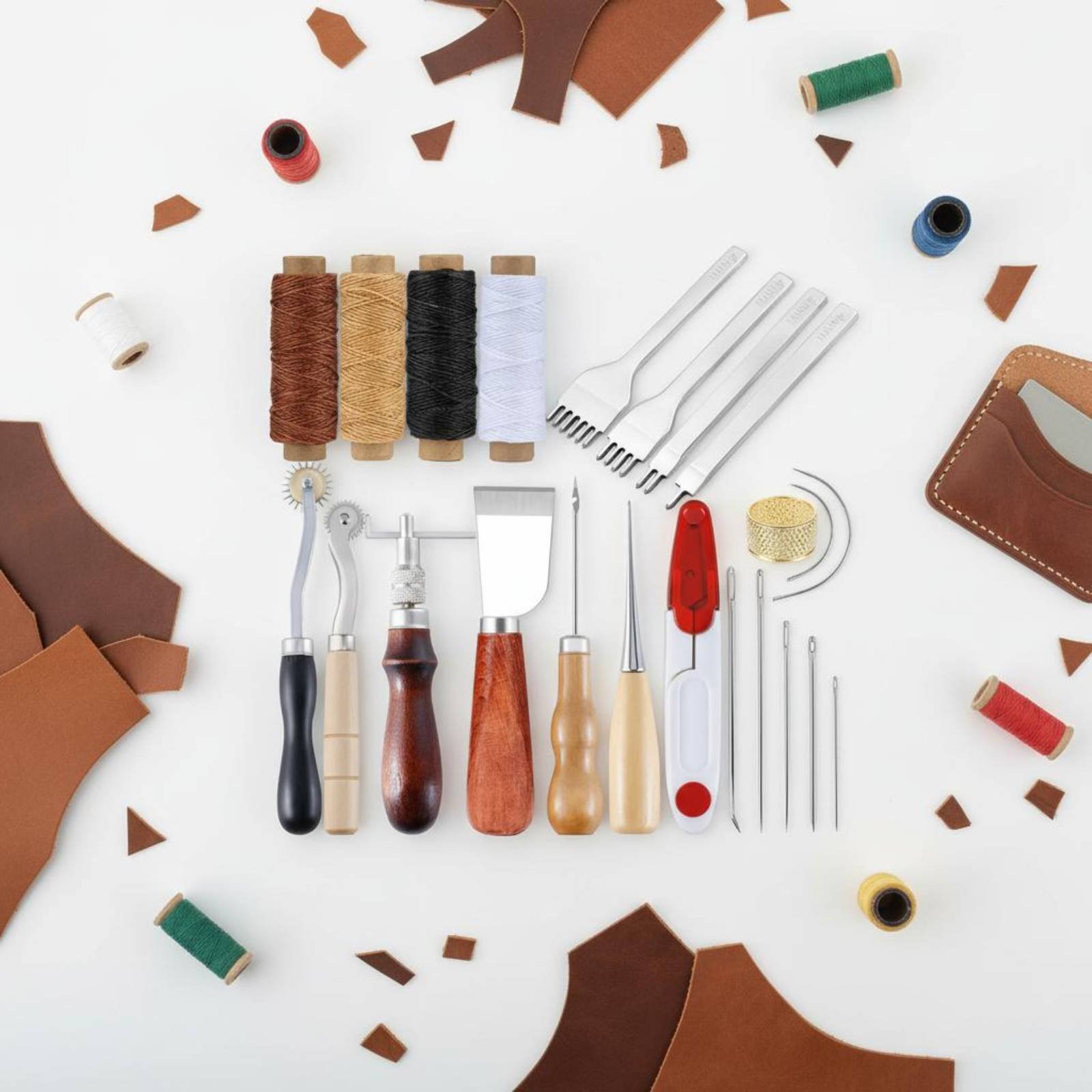 Leatherwork Beginner Tools - Leather Hand Sewing Tool Set Multi-Functional