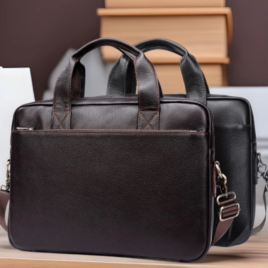 Leather Work Notebook - 【New Arrival】Genuine Leather Briefcase for Men,