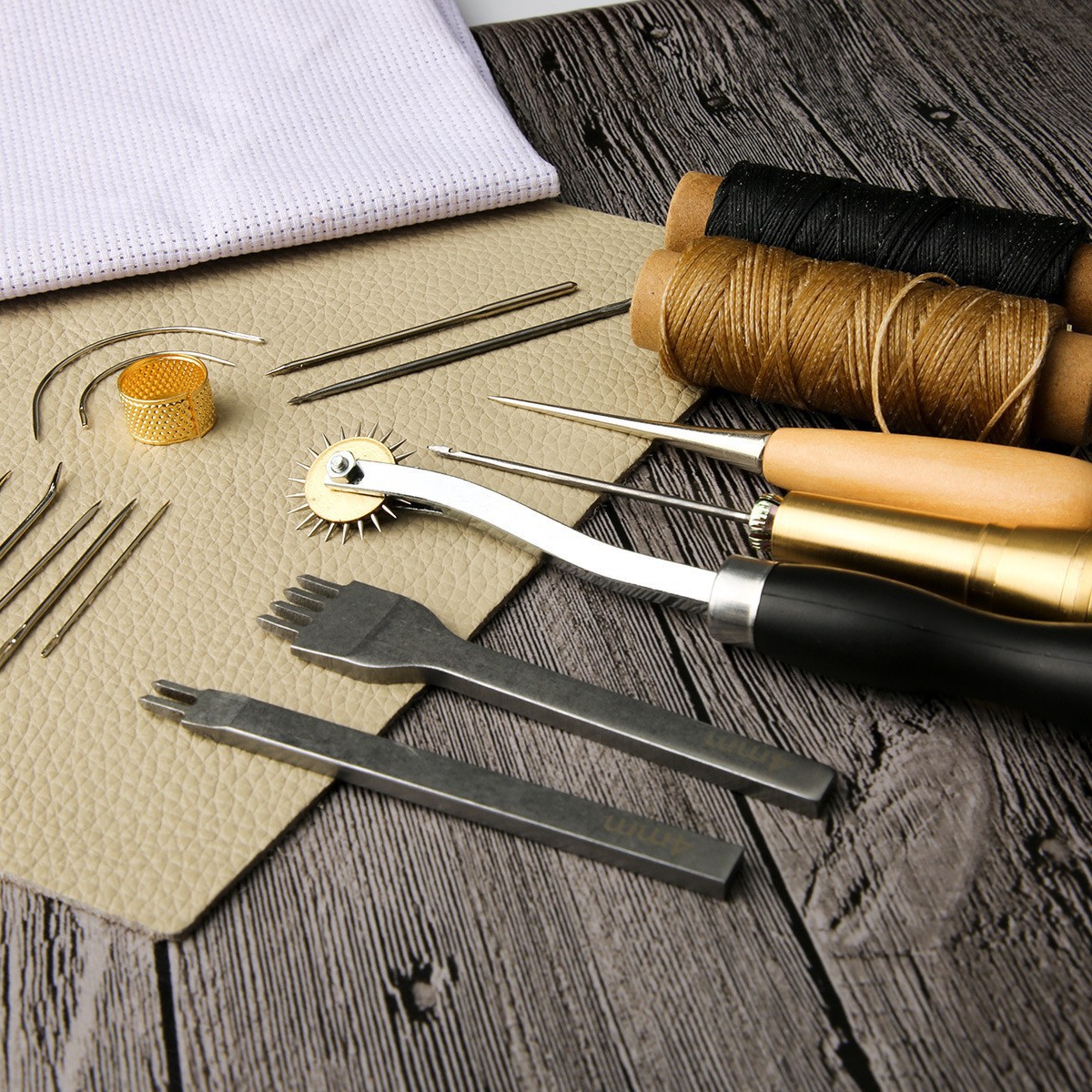 13pcs Waxed Thread Leatherwork - Leatherwork Beginner Tools avaliação e preço
