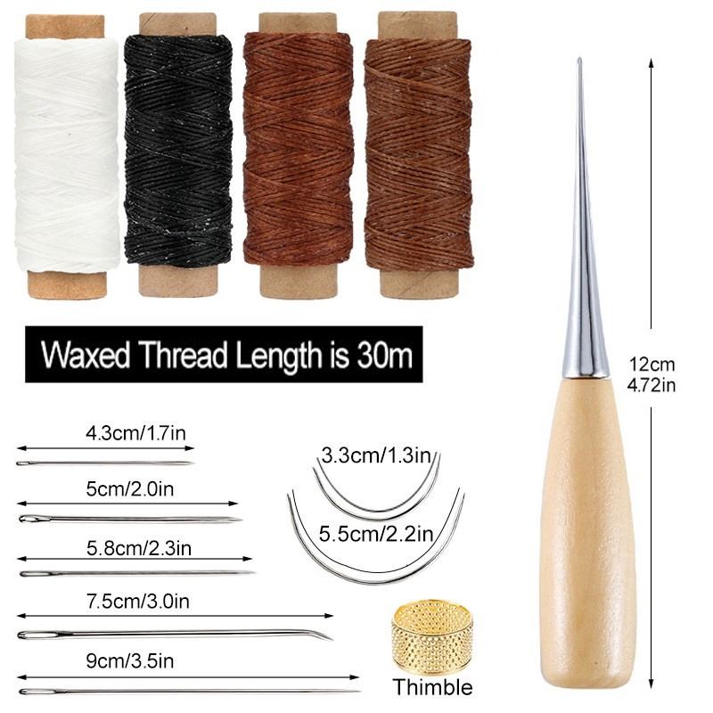 13pcs Waxed Thread Leatherwork - Leatherwork Beginner Tools avaliação e preço