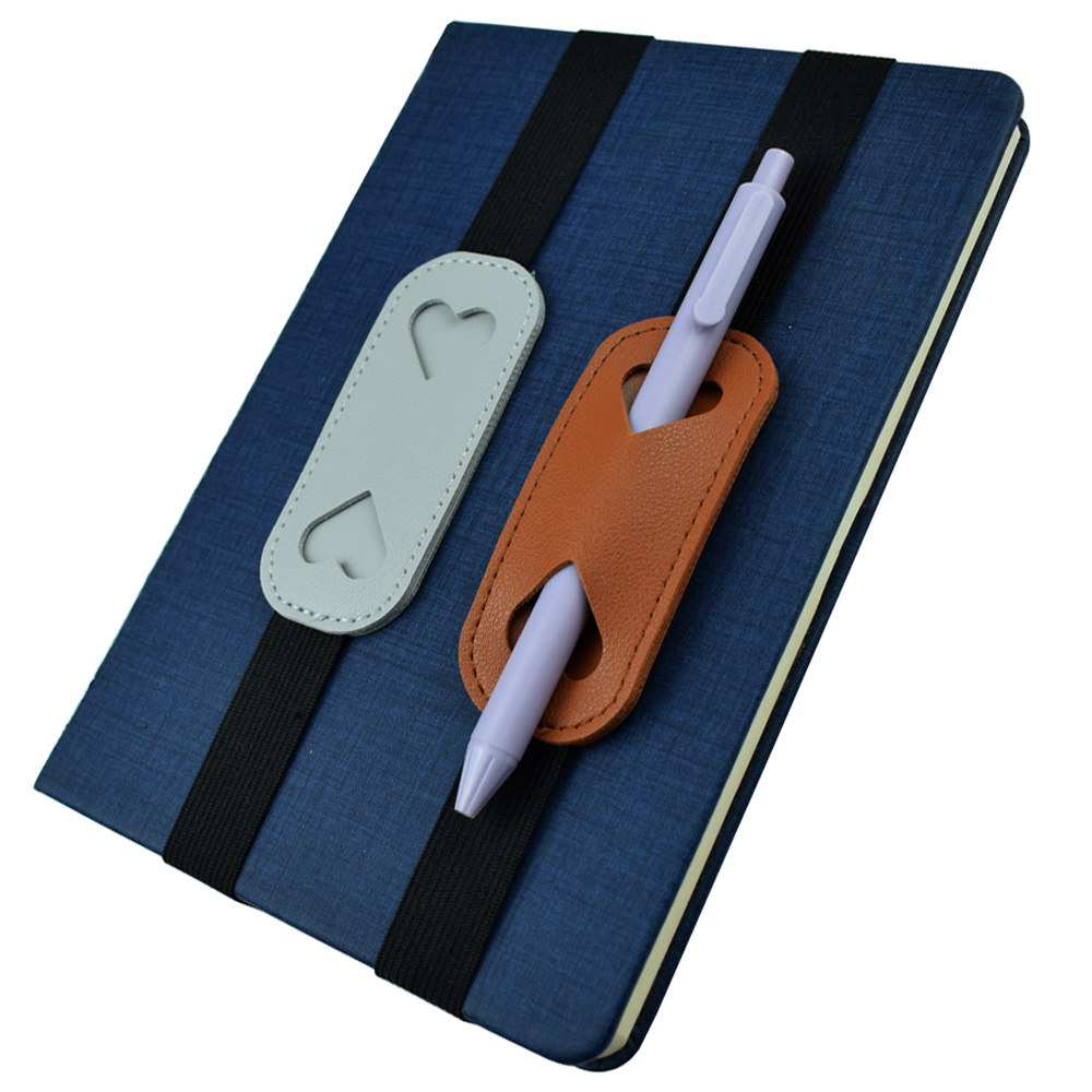 Elastic PU Leather Pen Holder  - Leather Work Notebook avaliação e preço