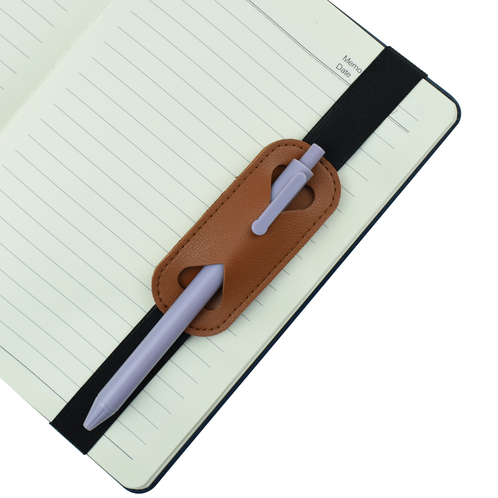 Elastic PU Leather Pen Holder  - Leather Work Notebook avaliação e preço