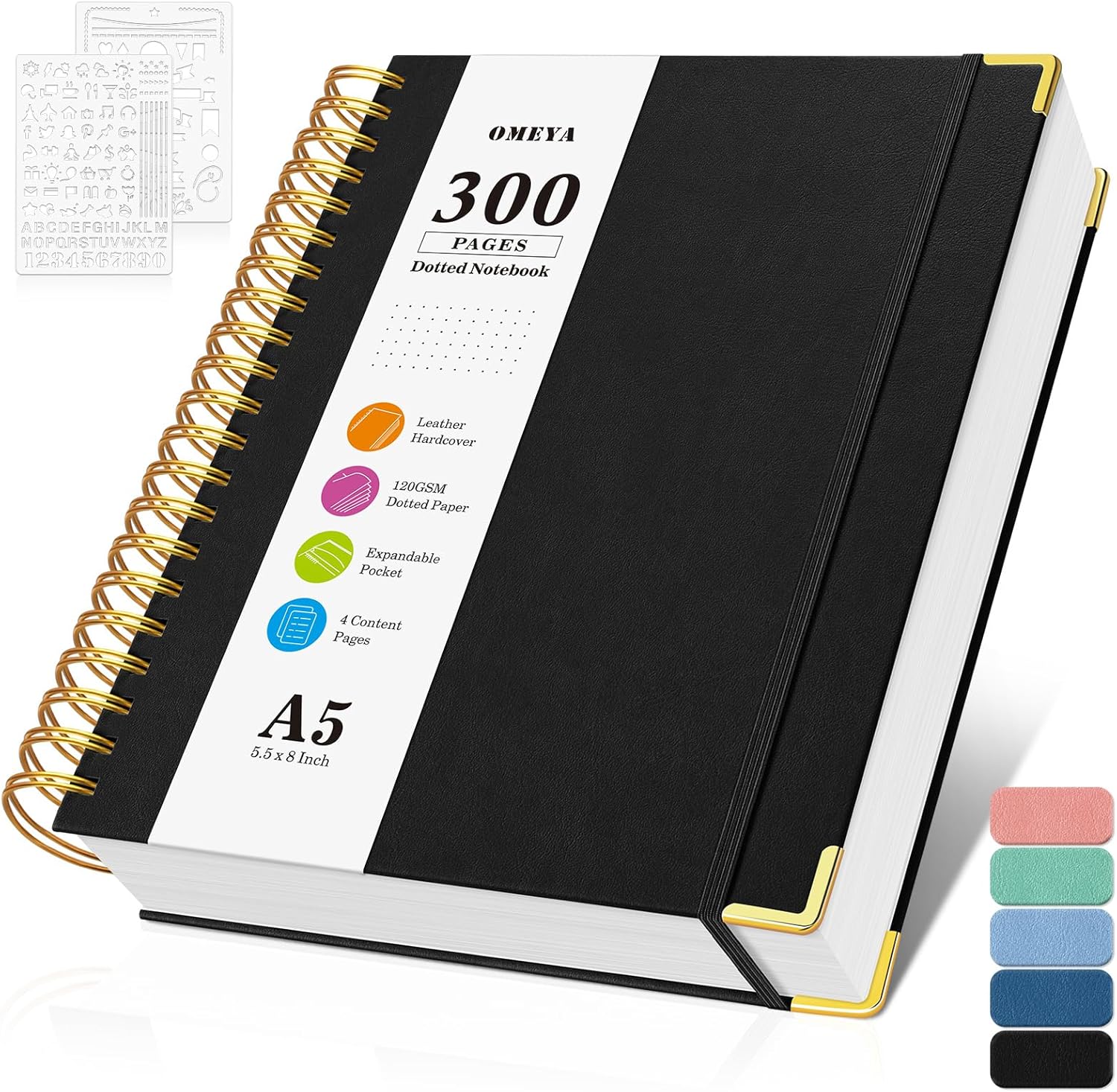 A5 Dotted Journal Spiral Noteb - Leather Work Notebook avaliação e preço