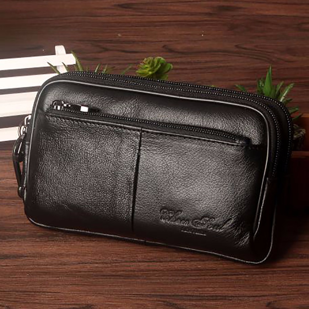 Men Clutch Waist Pack Bag Cell - Leatherwork Wallet avaliação e preço