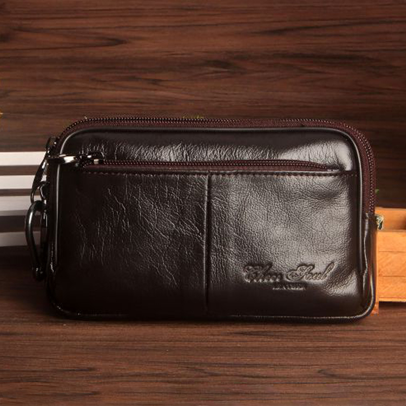 Men Clutch Waist Pack Bag Cell - Leatherwork Wallet avaliação e preço