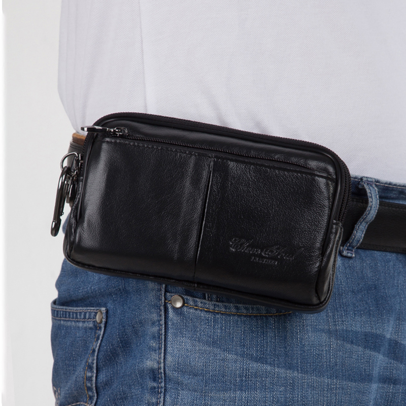 Men Clutch Waist Pack Bag Cell - Leatherwork Wallet avaliação e preço