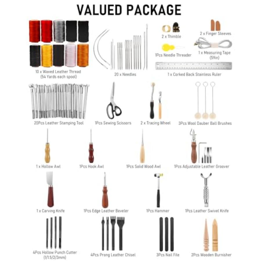 Leather Tooling Kit Leather Wo - Leatherwork Beginner Tools avaliação e preço