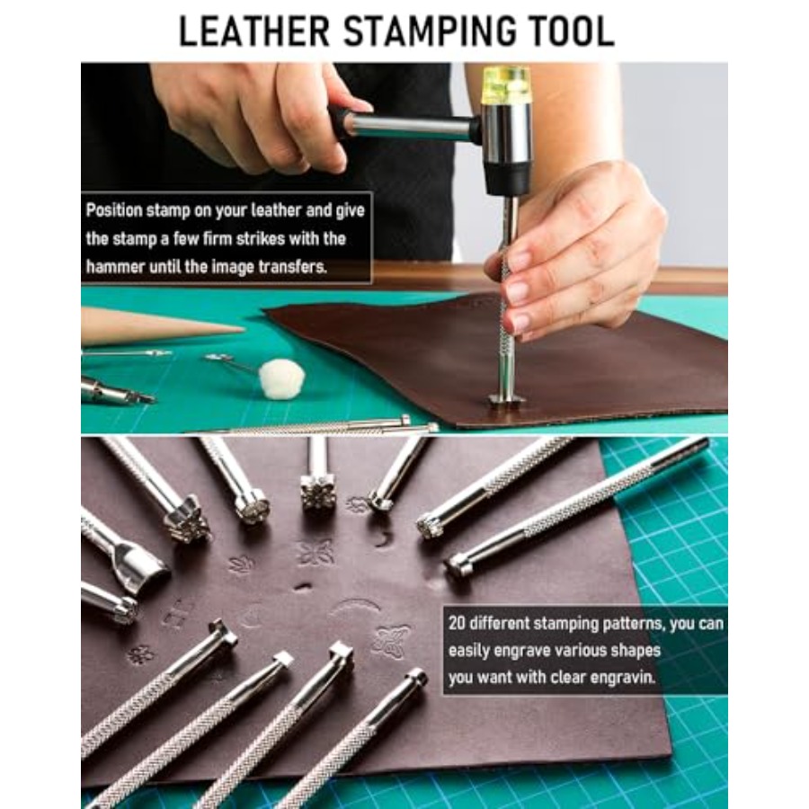 Leather Tooling Kit Leather Wo - Leatherwork Beginner Tools avaliação e preço
