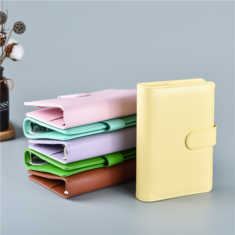 Macaron Color A5 A6 6 Ring Bin - Leather Work Notebook avaliação e preço