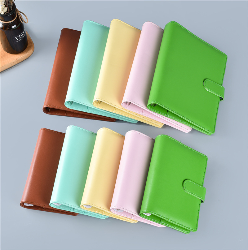 Macaron Color A5 A6 6 Ring Bin - Leather Work Notebook avaliação e preço
