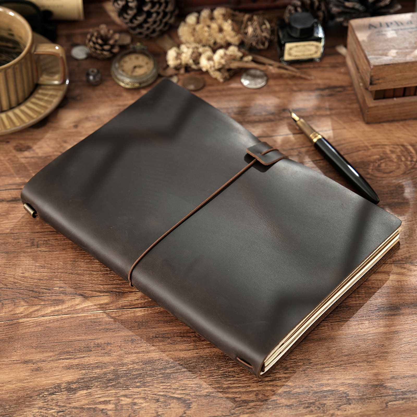 Handmade B5 Genuine Leather Tr - Leather Work Notebook avaliação e preço