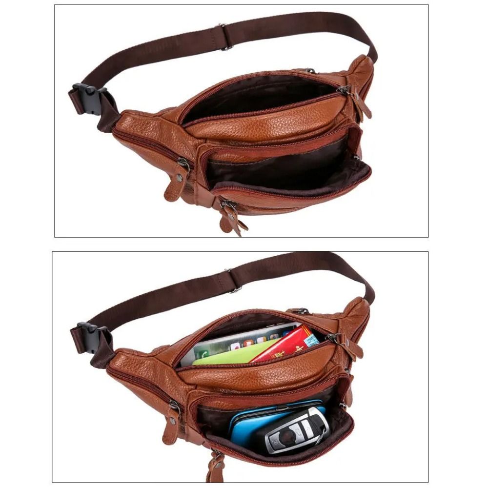 Zipper PU Leather Men's Waist  - Leatherwork Wallet avaliação e preço