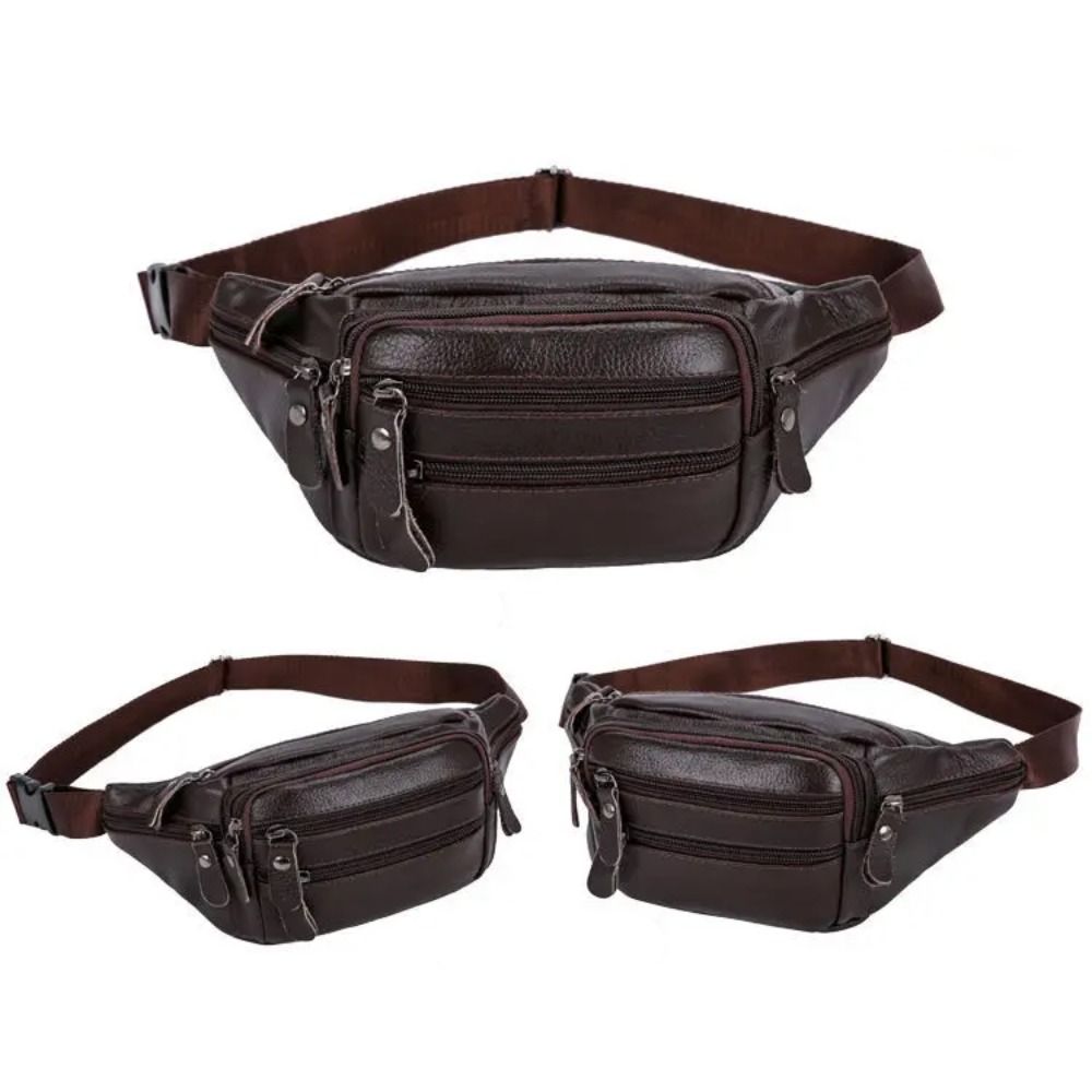 Zipper PU Leather Men's Waist  - Leatherwork Wallet avaliação e preço