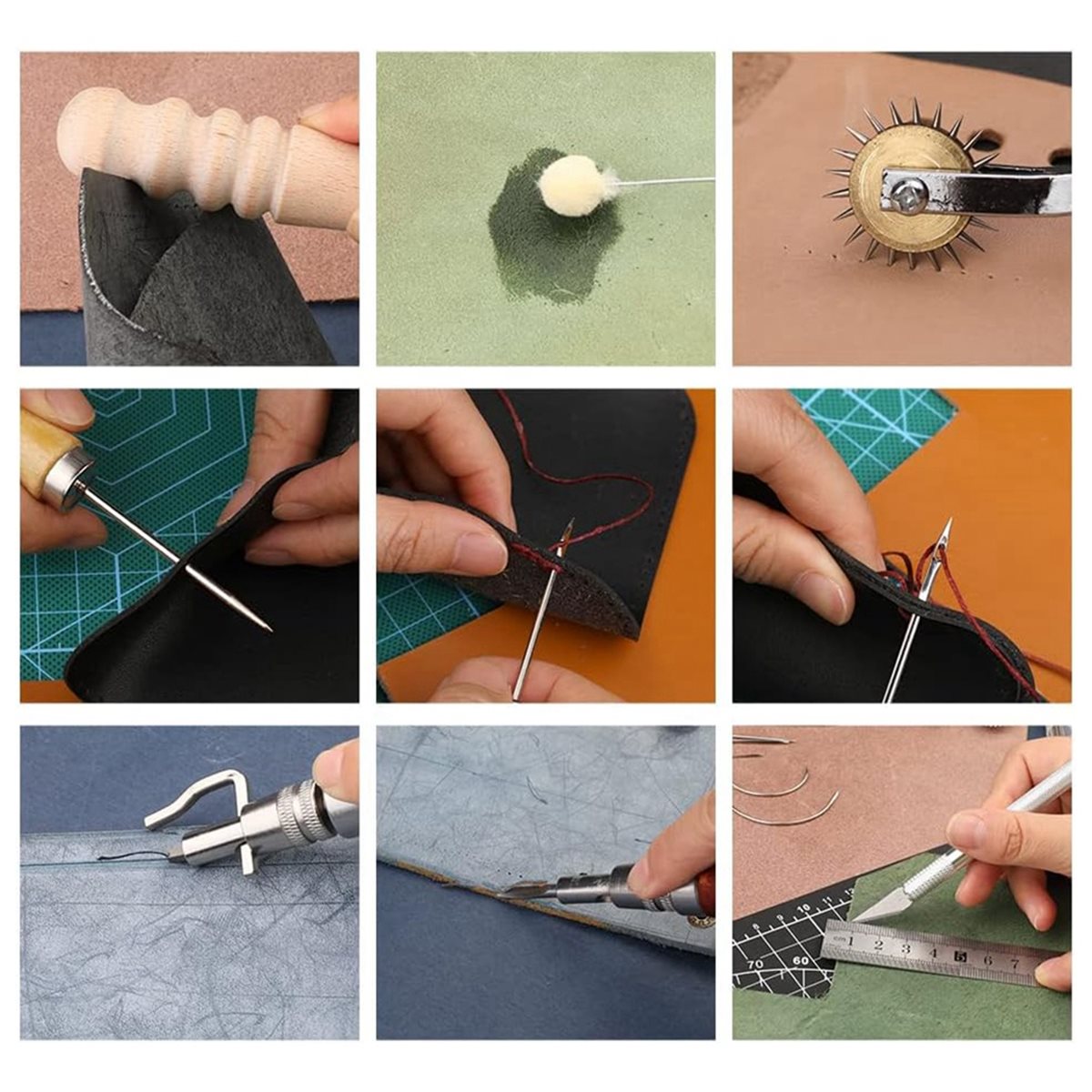 66Pcs Leather Working Tools Ki - Leatherwork Beginner Tools avaliação e preço