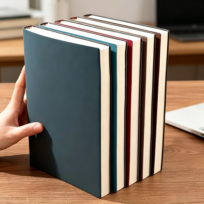 A5 Soft Leather Notebook with  - Leather Work Notebook avaliação e preço