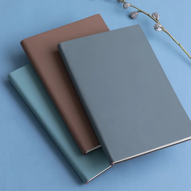 A5 Soft Leather Notebook with  - Leather Work Notebook avaliação e preço