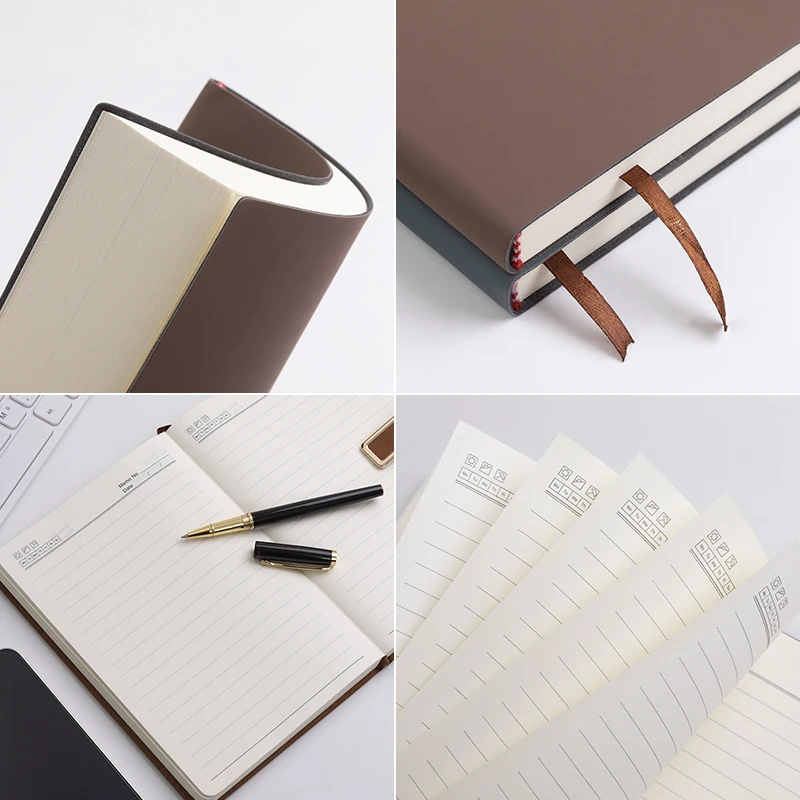 A5 Soft Leather Notebook with  - Leather Work Notebook avaliação e preço