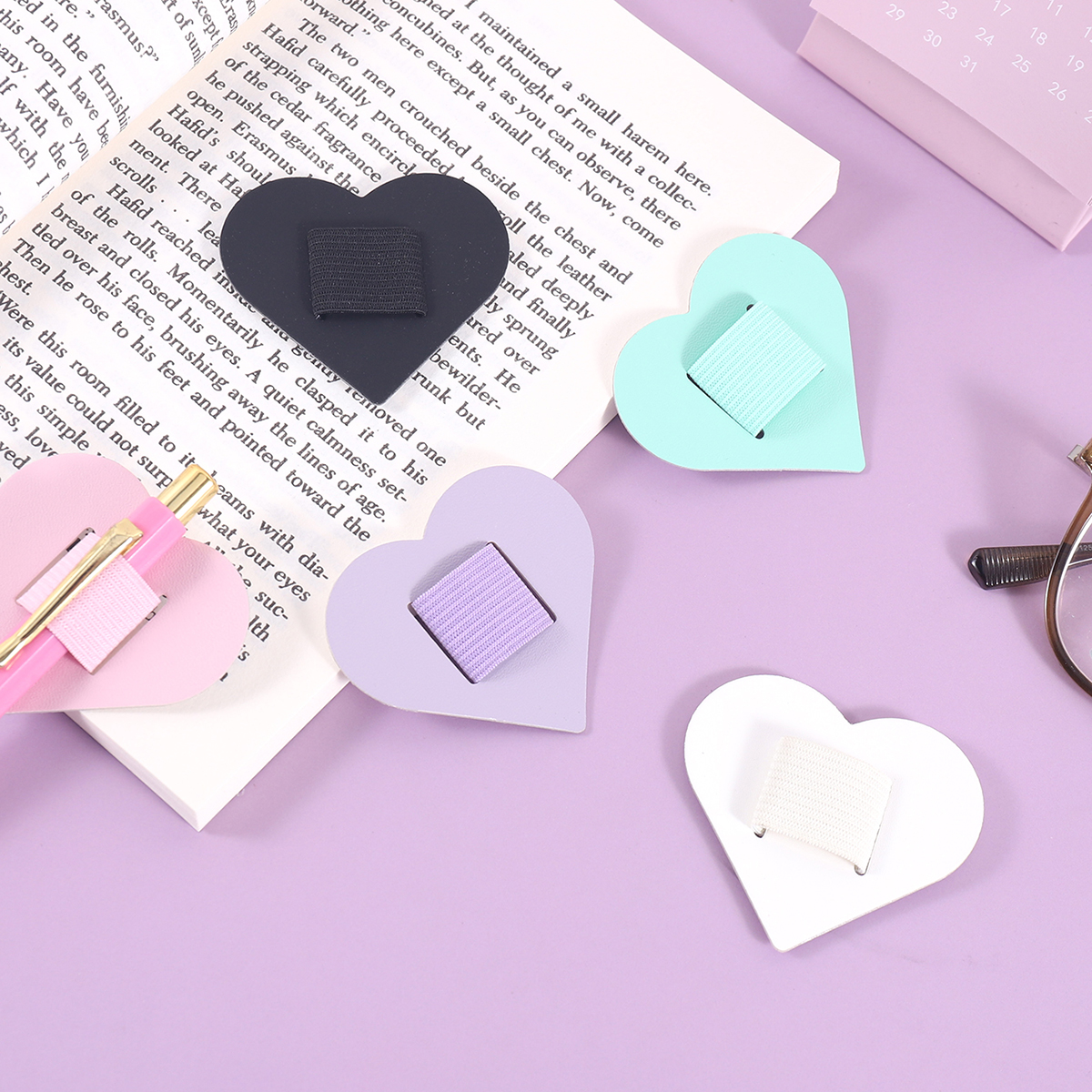 Self-Adhesive Heart Pen Clip H - Leather Work Notebook avaliação e preço