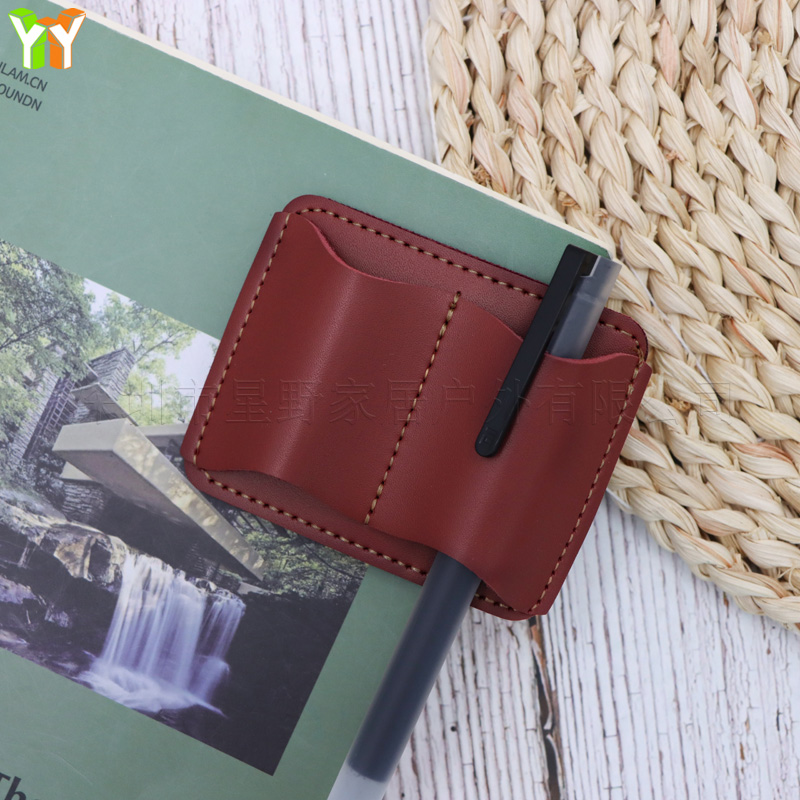 Portable PU Leather Pen Holder - Leather Work Notebook avaliação e preço