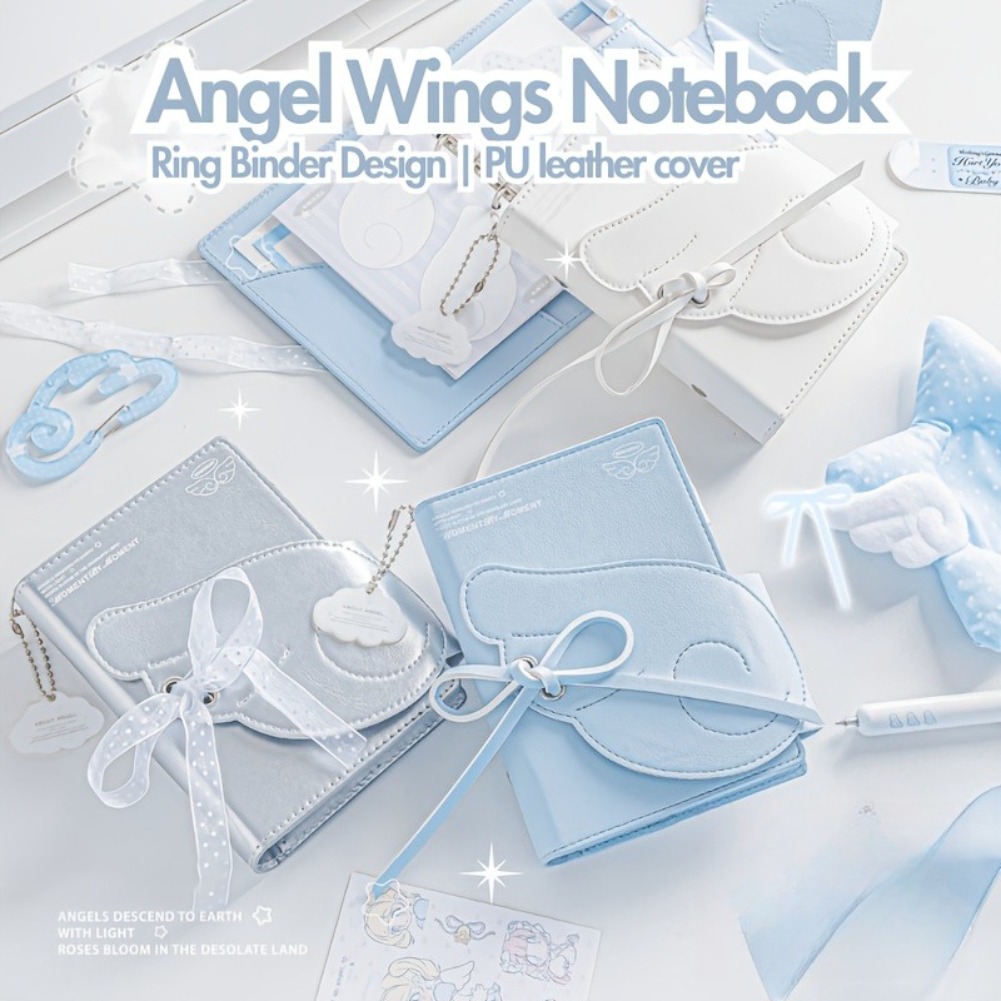 Kawaii Angel Wings Notebook A7 - Leather Work Notebook avaliação e preço