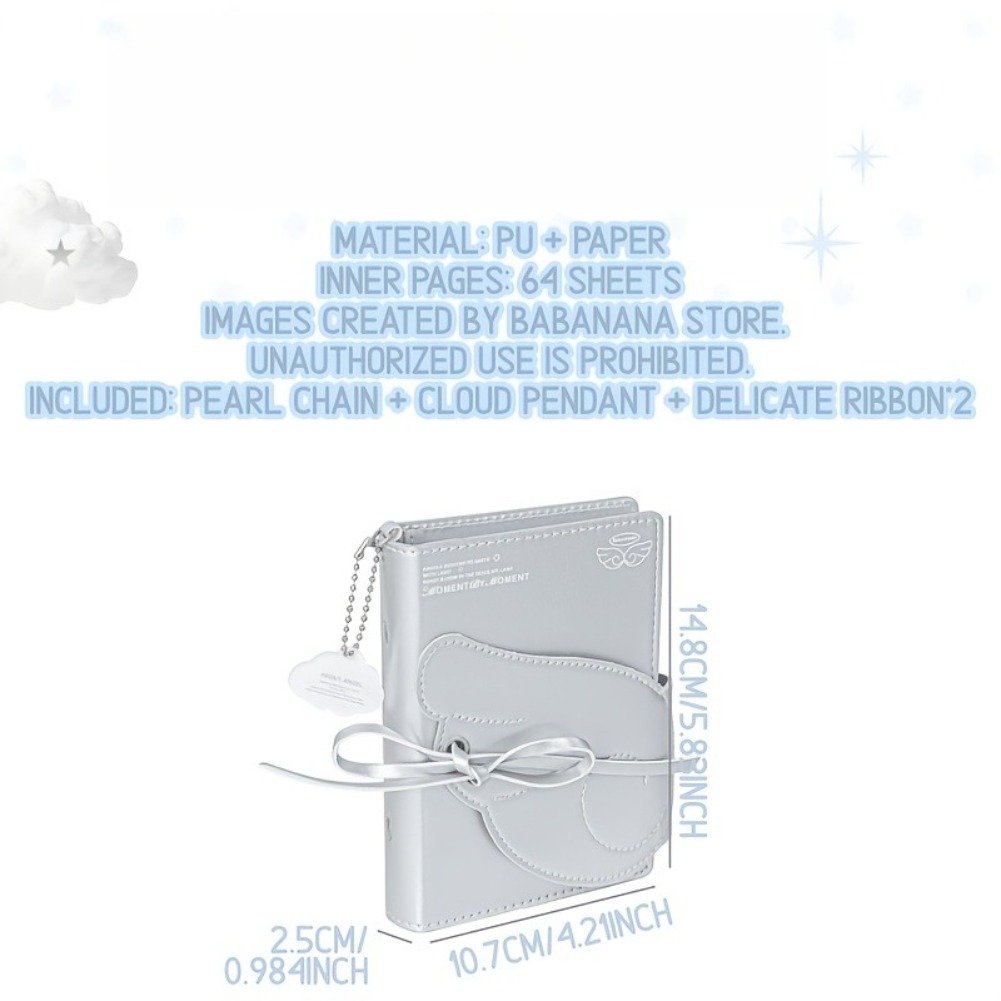 Kawaii Angel Wings Notebook A7 - Leather Work Notebook avaliação e preço