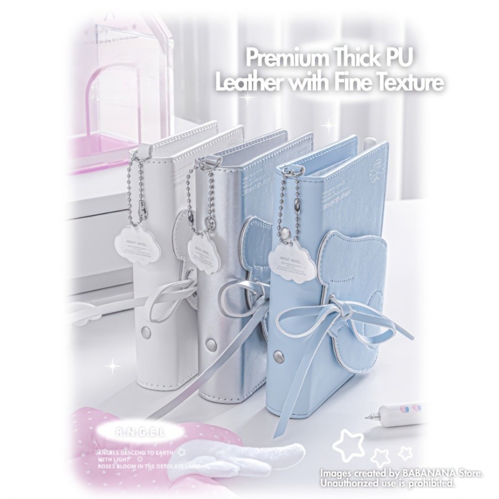 Kawaii Angel Wings Notebook A7 - Leather Work Notebook avaliação e preço