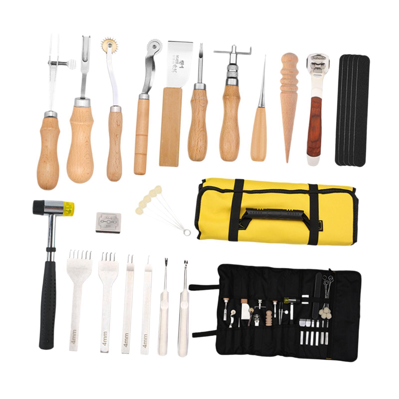 29x PU Leather Working Kit Equ - Leatherwork Beginner Tools avaliação e preço