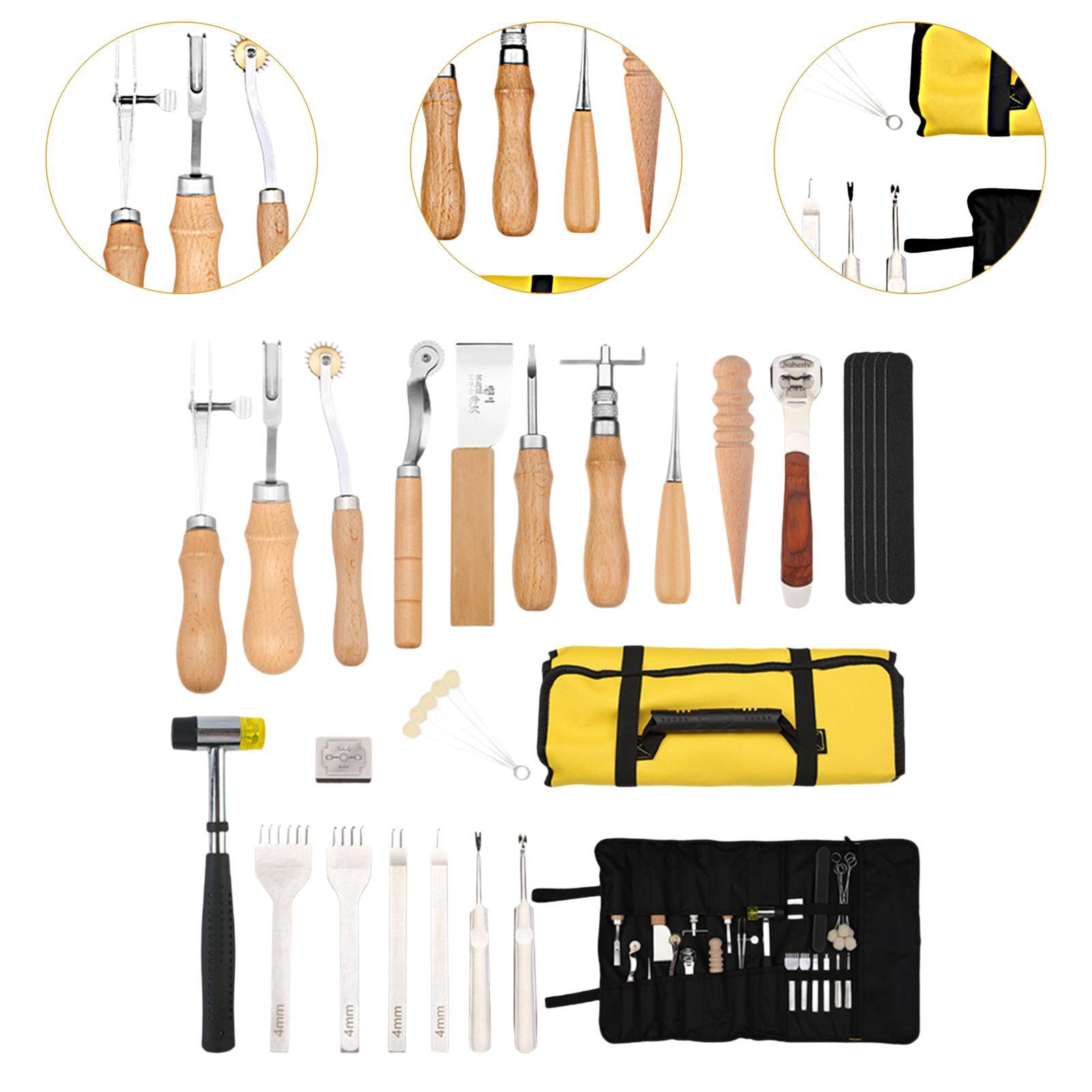 29x PU Leather Working Kit Equ - Leatherwork Beginner Tools avaliação e preço