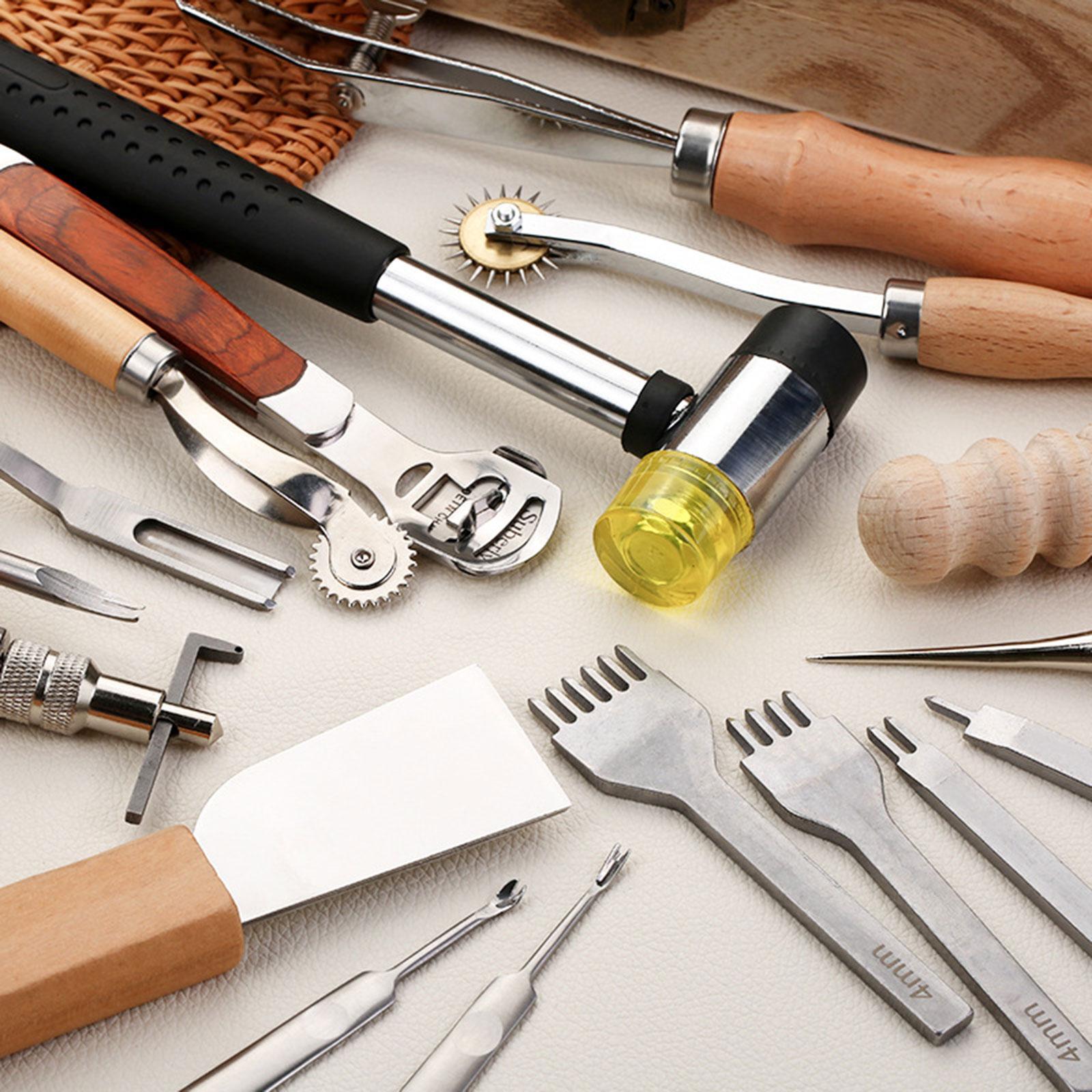 29x PU Leather Working Kit Equ - Leatherwork Beginner Tools avaliação e preço