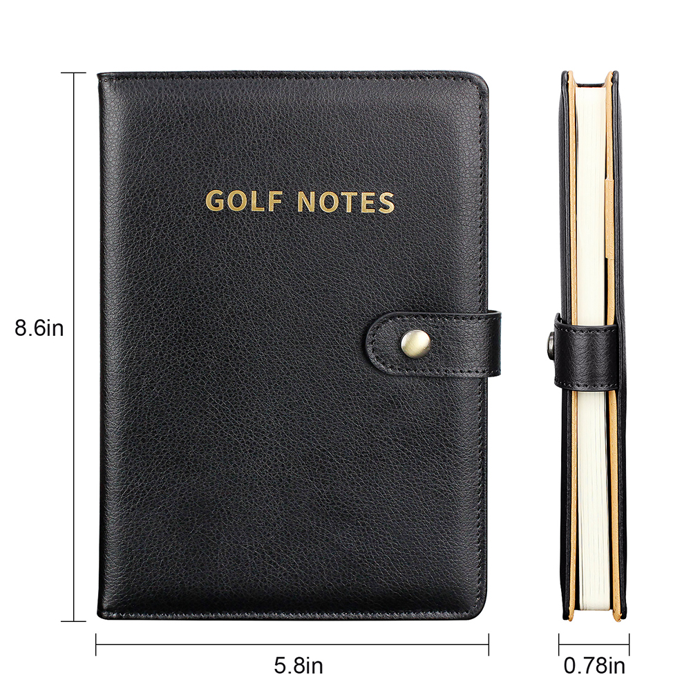 Black Leather Golf Scorecard H - Leather Work Notebook avaliação e preço