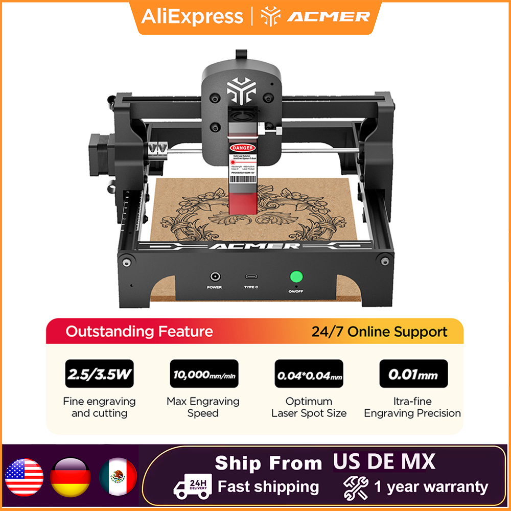 ACMER Mini 2.5/3.5W Laser Engr - Leatherwork Beginner Tools avaliação e preço