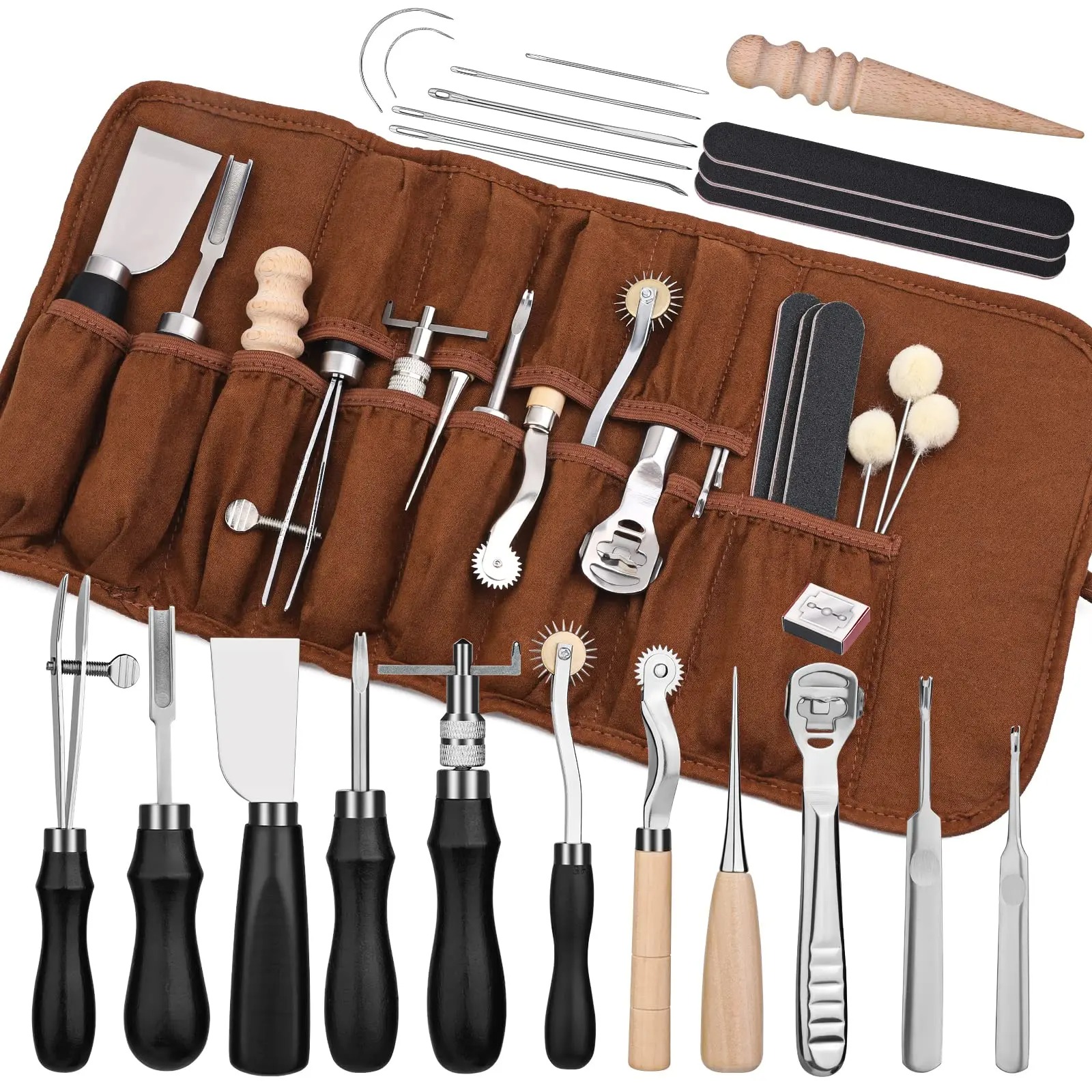 Fenrry 37Pcs Leather Work Tool - Leatherwork Beginner Tools avaliação e preço