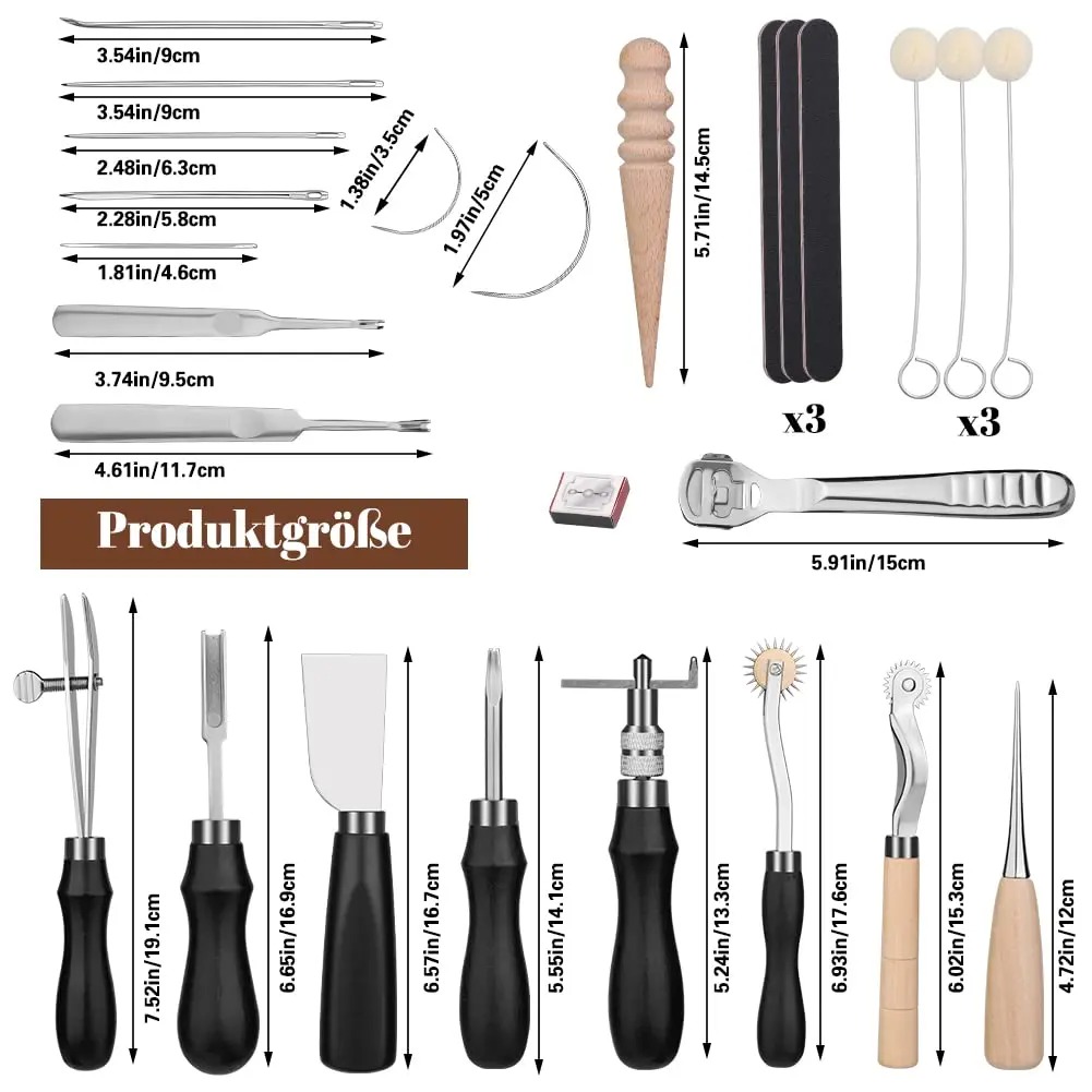 Fenrry 37Pcs Leather Work Tool - Leatherwork Beginner Tools avaliação e preço